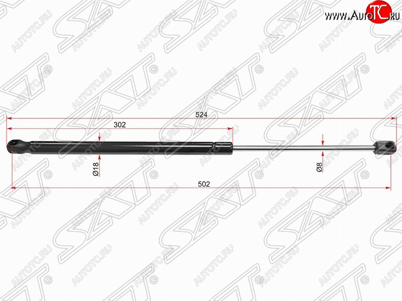 719 р. Упор крышки багажника SAT (газовый)  Hyundai I30  2 GD (2011-2017) дорестайлинг, хэтчбэк 5 дв., рестайлинг, хэтчбэк 5 дв.  с доставкой в г. Керчь