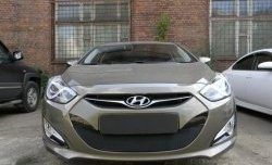 2 099 р. Сетка на бампер Russtal (черная) Hyundai I40 1 VF рестайлинг седан (2015-2019)  с доставкой в г. Керчь. Увеличить фотографию 3