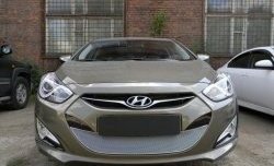 2 349 р. Сетка на бампер Russtal (хром) Hyundai I40 1 VF рестайлинг седан (2015-2019)  с доставкой в г. Керчь. Увеличить фотографию 3