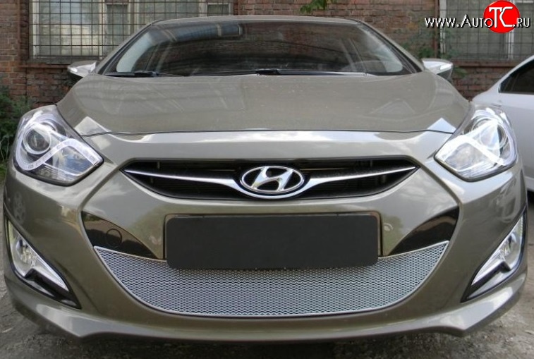 2 349 р. Сетка на бампер Russtal (хром) Hyundai I40 1 VF рестайлинг седан (2015-2019)  с доставкой в г. Керчь