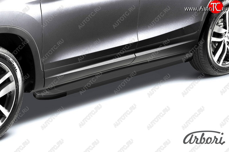 11 609 р. Порожки для ног Arbori Optima Black Hyundai IX35 LM дорестайлинг (2009-2013)  с доставкой в г. Керчь