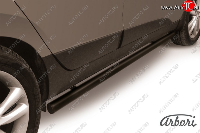 6 299 р. Защита заднего бампера Arbori (черная, 1 труба d57 mm). Hyundai IX35 LM рестайлинг (2013-2018)  с доставкой в г. Керчь