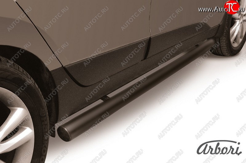 7 199 р. Защита штатных порогов Arbori (черная, d76 mm). Hyundai IX35 LM рестайлинг (2013-2018)  с доставкой в г. Керчь