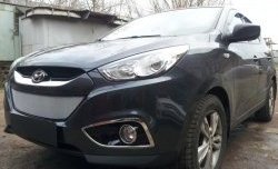 2 199 р. Сетка на бампер Russtal (хром) Hyundai IX35 LM дорестайлинг (2009-2013)  с доставкой в г. Керчь. Увеличить фотографию 2