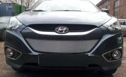 2 199 р. Сетка на бампер Russtal (хром) Hyundai IX35 LM дорестайлинг (2009-2013)  с доставкой в г. Керчь. Увеличить фотографию 3