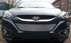 2 199 р. Сетка на бампер Russtal (хром) Hyundai IX35 LM дорестайлинг (2009-2013)  с доставкой в г. Керчь. Увеличить фотографию 4