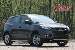 Защита переднего бампера с профилем Souz-96 (d42) Hyundai IX35 LM дорестайлинг (2009-2013)
