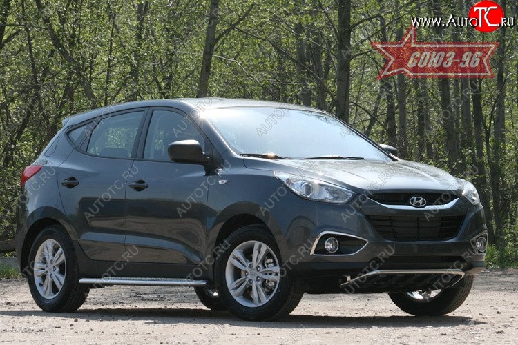 17 369 р. Защита переднего бампера с профилем Souz-96 (d42) Hyundai IX35 LM рестайлинг (2013-2018)  с доставкой в г. Керчь