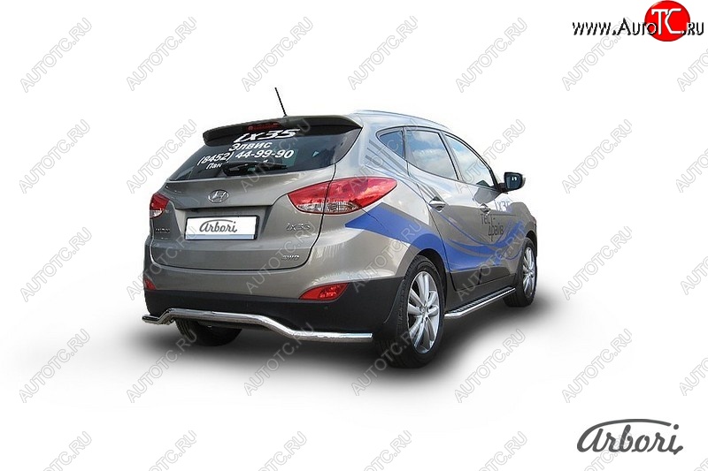 12 959 р. Защита заднего бампера Arbori (волна, нержавейка, 1 труба d57 mm). Hyundai IX35 LM рестайлинг (2013-2018)  с доставкой в г. Керчь