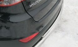 Двойная защита заднего бампера из двух труб диаметром 63 и 42 мм SLITKOFF Hyundai IX35  LM (2009-2018) дорестайлинг, рестайлинг
