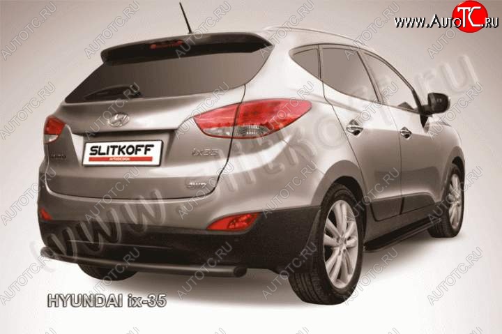 5 799 р. Защита заднего бампера из трубы d57 Slitkoff Hyundai IX35 LM рестайлинг (2013-2018) (Цвет: серебристый)  с доставкой в г. Керчь