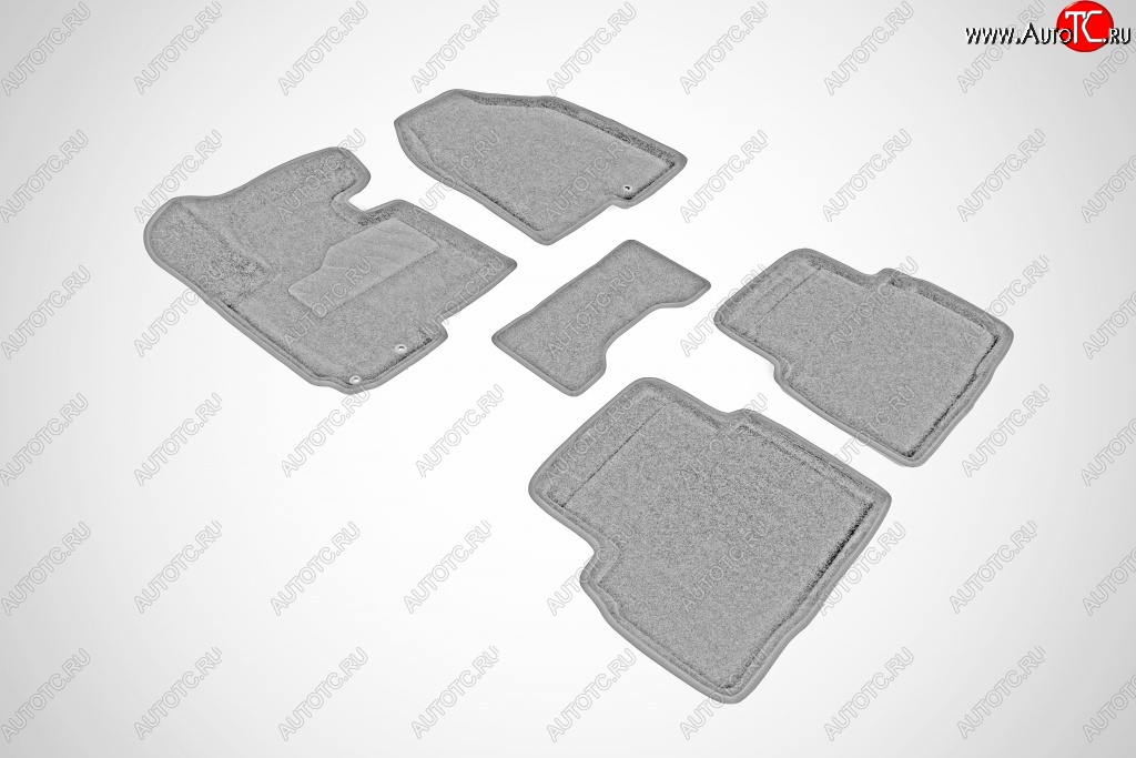 5 449 р. Износостойкие коврики в салон SeiNtex Premium 3D 4 шт. (ворсовые, серые) Hyundai IX35 LM рестайлинг (2013-2018)  с доставкой в г. Керчь