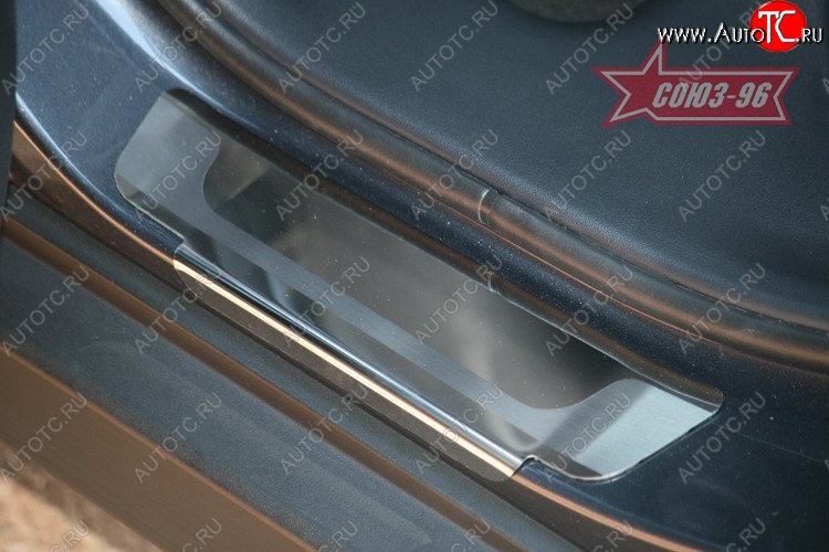 2 834 р. Накладки на внутренние пороги Souz-96 (без логотипа) Hyundai IX35 LM рестайлинг (2013-2018)  с доставкой в г. Керчь