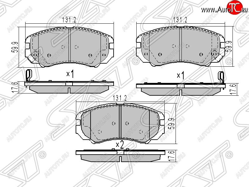 1 049 р. Колодки тормозные SAT (передние)  Hyundai IX35  LM (2009-2018), Hyundai Tucson  LM (2010-2017), KIA Soul ( AM,  PS) (2008-2016)  с доставкой в г. Керчь