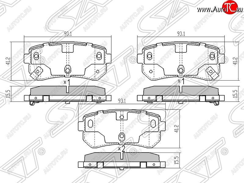 599 р. Колодки тормозные задние SAT Hyundai Tucson LM (2010-2017)  с доставкой в г. Керчь