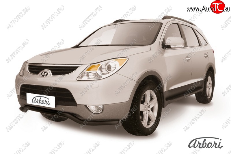 7 199 р. Защита переднего бампера Arbori (волна, черная, 1 труба d57 mm). Hyundai IX55 EN (2006-2013)  с доставкой в г. Керчь