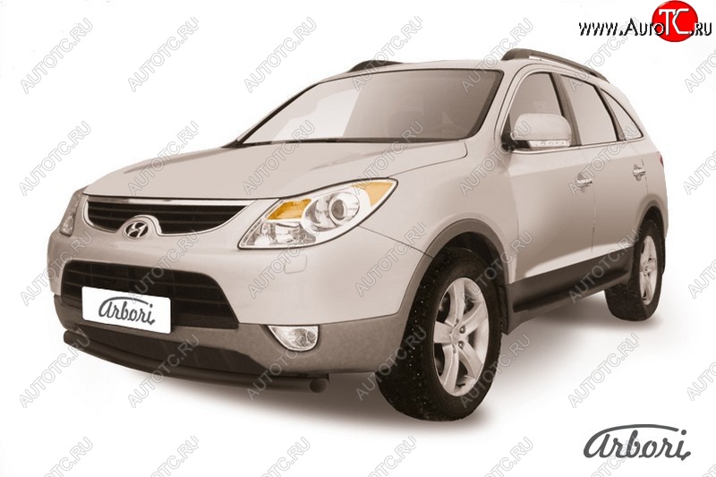6 479 р. Защита переднего бампера Arbori (черная, 1 труба d57 mm). Hyundai IX55 EN (2006-2013)  с доставкой в г. Керчь