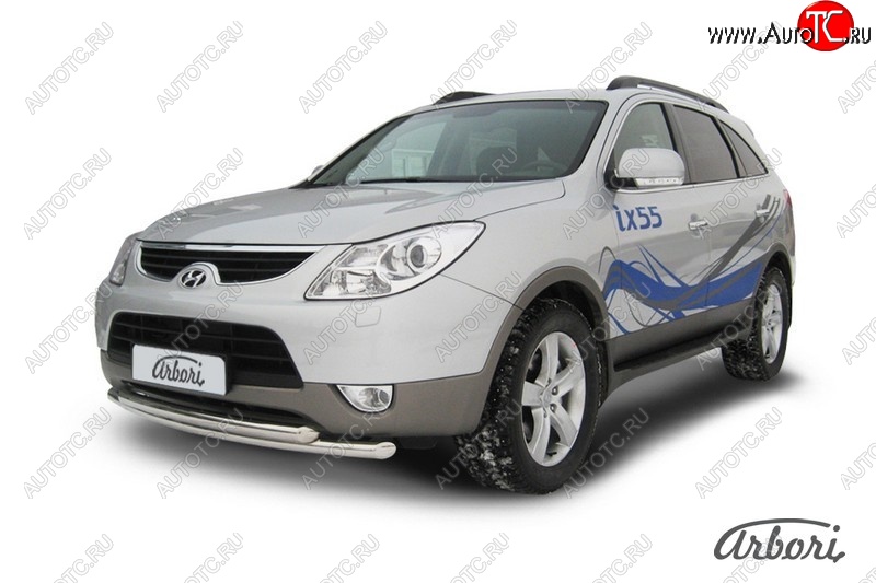 13 769 р. Защита переднего бампера Arbori (нержавейка, 2 трубы d57 и 42 mm) Hyundai IX55 EN (2006-2013)  с доставкой в г. Керчь