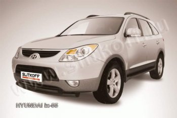 Защита переднего бампера из труб d57 Slitkoff (двойная) Hyundai IX55  EN (2006-2013)