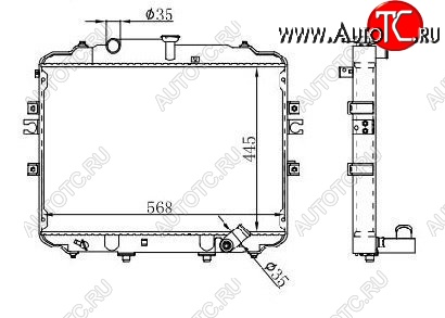 8 249 р. Радиатор двигателя SAT (пластинчатый, 2.5D, МКПП) Hyundai Porter HR (2005-2018)  с доставкой в г. Керчь