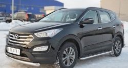 24 649 р. Широкая защита порогов SLITKOFF  Hyundai Santa Fe  DM (2012-2016) дорестайлинг  с доставкой в г. Керчь. Увеличить фотографию 4