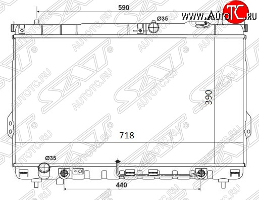11 849 р. Радиатор двигателя SAT (трубчатый, DIESEL, АКПП) Hyundai Santa Fe SM (2000-2012)  с доставкой в г. Керчь