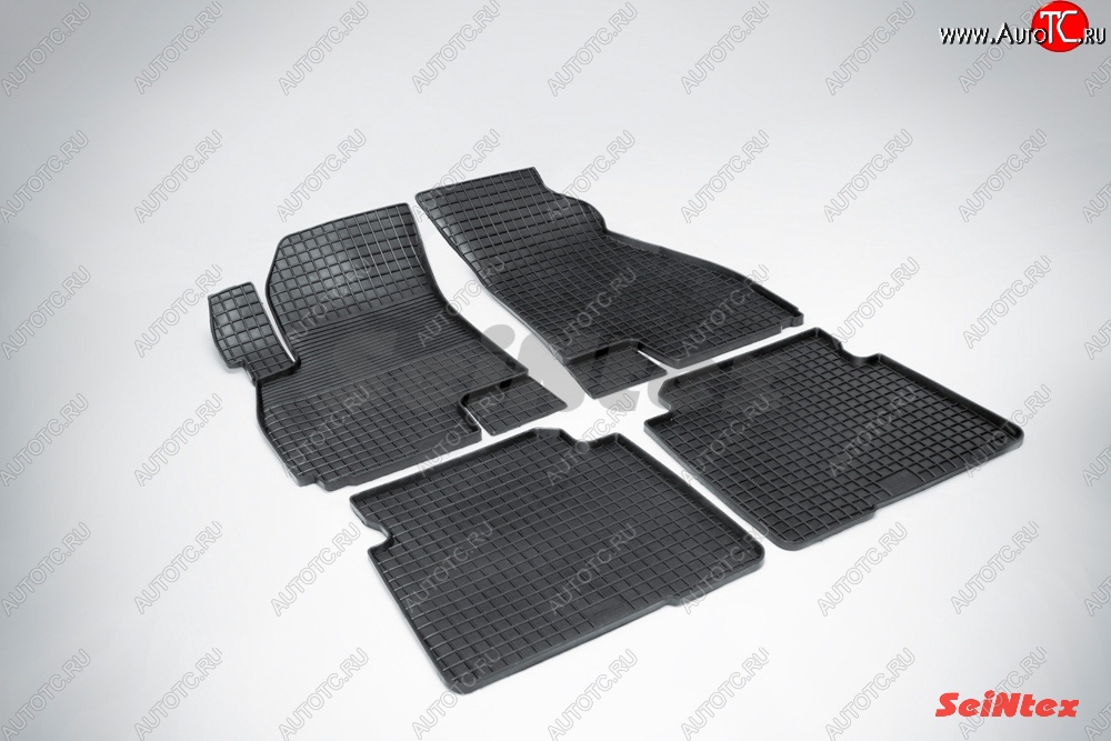 3 269 р. Износостойкие коврики в салон с рисунком Сетка SeiNtex Premium 4 шт. (резина)  Hyundai Santa Fe  SM (2000-2012)  с доставкой в г. Керчь