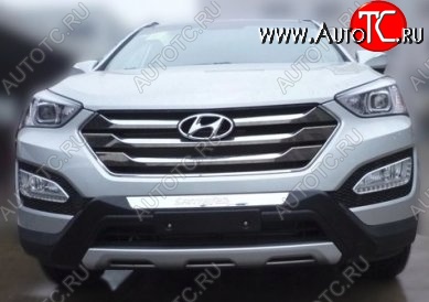 14 399 р. Накладка на передний бампер CT v2 Hyundai Santa Fe DM дорестайлинг (2012-2016) (Неокрашенная)  с доставкой в г. Керчь