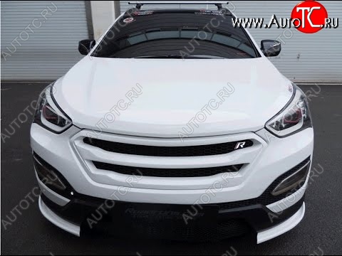 7 949 р. Решетка радиатора ROADRUNS DESIGN Hyundai Santa Fe DM дорестайлинг (2012-2016) (без сетки, Неокрашенная)  с доставкой в г. Керчь