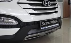 1 539 р. Сетка на бампер Russtal (хром) Hyundai Santa Fe DM дорестайлинг (2012-2016)  с доставкой в г. Керчь. Увеличить фотографию 3