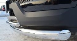 17 999 р. Защита переднего бампера (2 трубыØ76 и 42 мм, нержавейка) SLITKOFF  Hyundai Santa Fe  DM (2012-2016) дорестайлинг  с доставкой в г. Керчь. Увеличить фотографию 3