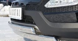 14 899 р. Защита переднего бампера (2 трубыØ75х42 мм, нержавейка) Russtal Hyundai Santa Fe DM дорестайлинг (2012-2016)  с доставкой в г. Керчь. Увеличить фотографию 3