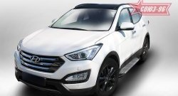 9 674 р. Пороги из алюминиевого профиля Souz-96 Hyundai Santa Fe DM дорестайлинг (2012-2016)  с доставкой в г. Керчь. Увеличить фотографию 2