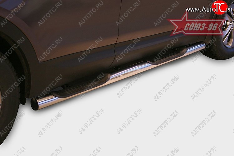 16 199 р. Защита порогов с проступью Souz-96 (d76) Hyundai Santa Fe DM дорестайлинг (2012-2016)  с доставкой в г. Керчь