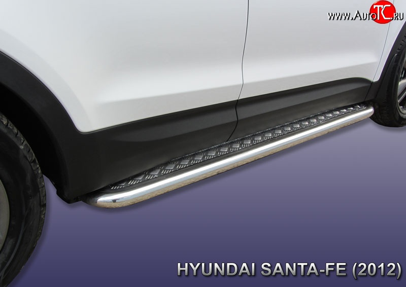16 799 р. Широкая защита порогов с трубой диаметром 57 мм Slitkoff  Hyundai Santa Fe  DM (2012-2016) дорестайлинг  с доставкой в г. Керчь