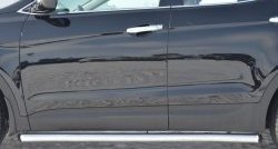 70 999 р. Защита порогов из круглой трубы диаметром 63 мм Russtal Hyundai Santa Fe DM дорестайлинг (2012-2016) (Защита порогов с со скосами на торцах (вариант 1))  с доставкой в г. Керчь. Увеличить фотографию 2