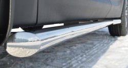 70 999 р. Защита порогов из круглой трубы диаметром 63 мм Russtal Hyundai Santa Fe DM дорестайлинг (2012-2016) (Защита порогов с со скосами на торцах (вариант 1))  с доставкой в г. Керчь. Увеличить фотографию 4