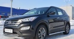70 999 р. Защита порогов из круглой трубы диаметром 63 мм Russtal Hyundai Santa Fe DM дорестайлинг (2012-2016) (Защита порогов с со скосами на торцах (вариант 1))  с доставкой в г. Керчь. Увеличить фотографию 8