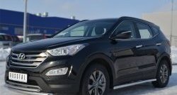 70 999 р. Защита порогов из круглой трубы диаметром 63 мм Russtal Hyundai Santa Fe DM дорестайлинг (2012-2016) (Защита порогов с со скосами на торцах (вариант 1))  с доставкой в г. Керчь. Увеличить фотографию 9