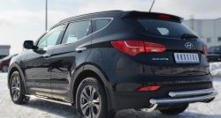 17 399 р. Защита заднего бампера (2 трубы Ø63 мм, нержавейка) SLITKOFF  Hyundai Santa Fe  DM (2012-2016) дорестайлинг  с доставкой в г. Керчь. Увеличить фотографию 3