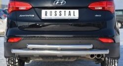 17 399 р. Защита заднего бампера (2 трубы Ø63 мм, нержавейка) SLITKOFF  Hyundai Santa Fe  DM (2012-2016) дорестайлинг  с доставкой в г. Керчь. Увеличить фотографию 4