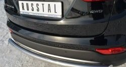 15 949 р. Одинарная защита заднего бампера из трубы диаметром 63 мм SLITKOFF  Hyundai Santa Fe  DM (2012-2016) дорестайлинг  с доставкой в г. Керчь. Увеличить фотографию 3