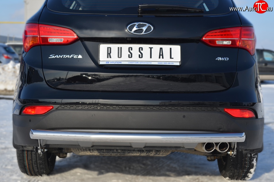 15 949 р. Одинарная защита заднего бампера из трубы диаметром 63 мм SLITKOFF  Hyundai Santa Fe  DM (2012-2016) дорестайлинг  с доставкой в г. Керчь