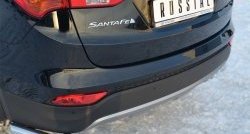 12 999 р. Защита заднего бампера (Ø63 мм уголки, нержавейка) SLITKOFF  Hyundai Santa Fe  DM (2012-2016) дорестайлинг  с доставкой в г. Керчь. Увеличить фотографию 2