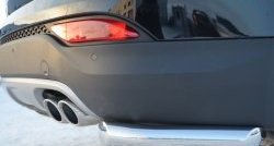 12 999 р. Защита заднего бампера (Ø63 мм уголки, нержавейка) SLITKOFF  Hyundai Santa Fe  DM (2012-2016) дорестайлинг  с доставкой в г. Керчь. Увеличить фотографию 3