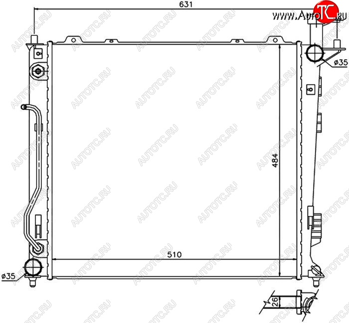 8 199 р. Радиатор двигателя (пластинчатый, 2.2TD, МКПП/АКПП) SAT Hyundai Santa Fe DM дорестайлинг (2012-2016)  с доставкой в г. Керчь