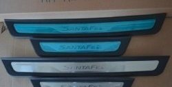 5 949 р. Узкие накладки на порожки автомобиля СТ Hyundai Santa Fe DM дорестайлинг (2012-2016)  с доставкой в г. Керчь. Увеличить фотографию 2