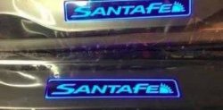 5 349 р. Накладки на порожки автомобиля СТ v2 Hyundai Santa Fe DM дорестайлинг (2012-2016)  с доставкой в г. Керчь. Увеличить фотографию 2