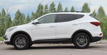 9 249 р. Комплект рейлингов АПС  Hyundai Santa Fe  DM (2012-2019) дорестайлинг, рестайлинг (Черные, без поперечин)  с доставкой в г. Керчь. Увеличить фотографию 2