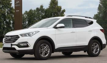 9 249 р. Комплект рейлингов АПС  Hyundai Santa Fe  DM (2012-2019) дорестайлинг, рестайлинг (Черные, без поперечин)  с доставкой в г. Керчь. Увеличить фотографию 3